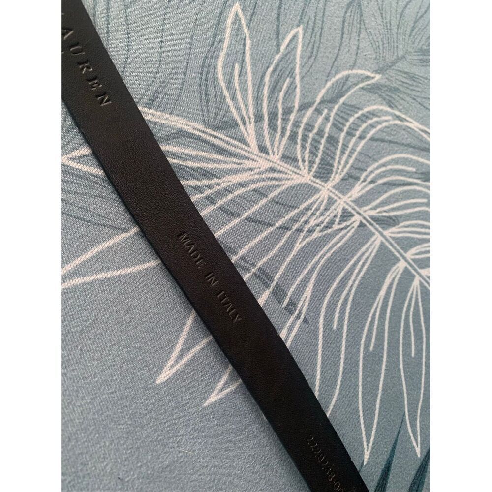 RALPH LAUREN COLLECTION Italy Black ALLIGATOR SKINNY Leather Belt sz L - Picture 4 of 8